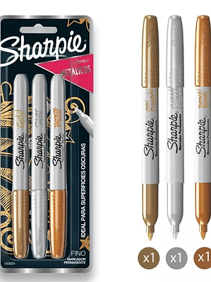 Marcador permanente Sharpie metalico tar