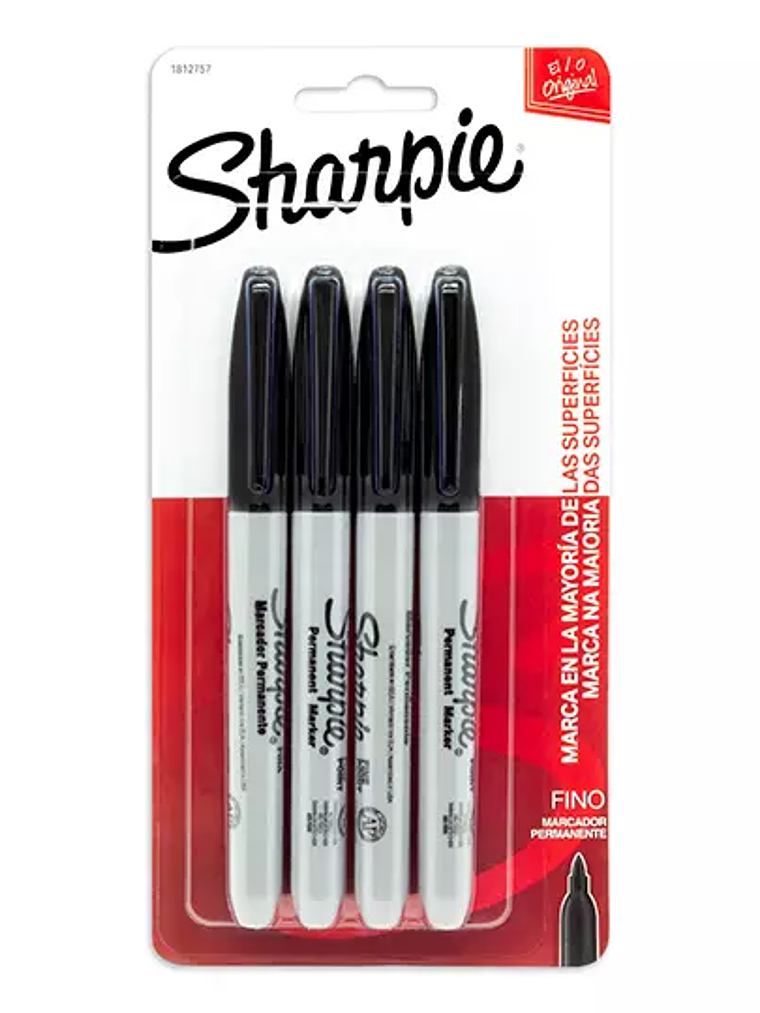 Marcador fino permanente Sharpie negro c 1