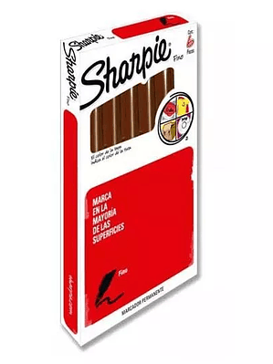 Marcador permanente Sharpie fino café co