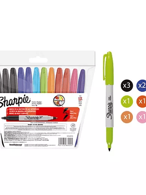 Marcador Sharpie doble punta surtido bol