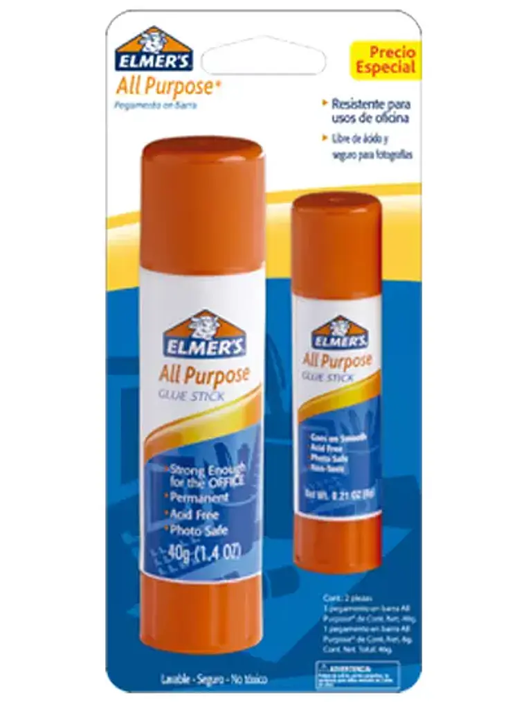 Lápiz adhesivo Elmers 40 gr + 1 barra de 1
