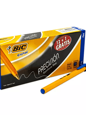 Bolígrafo BIC cristal azul punto fino 0.