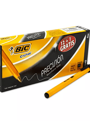 Bolígrafo BIC cristal negro punto fino 0