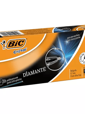 Bolígrafo BIC cristal diamante negro pun