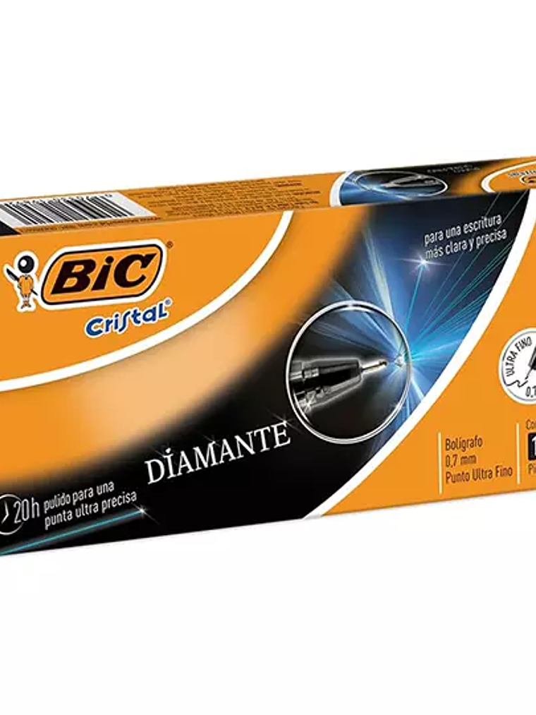 Bolígrafo BIC cristal diamante negro pun 1