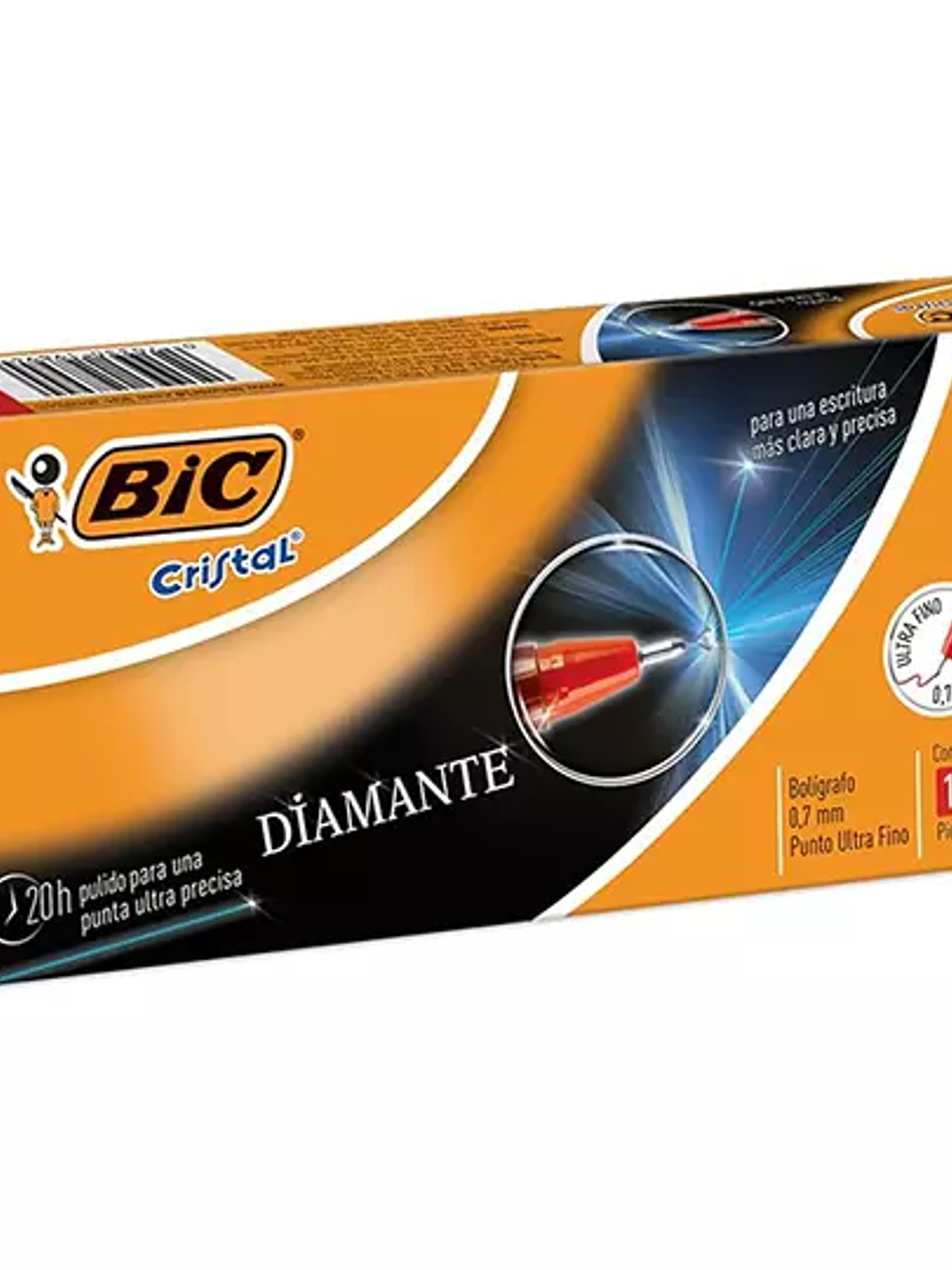Bolígrafo BIC cristal diamante rojo punt 1