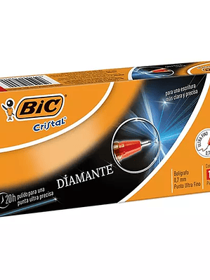 Bolígrafo BIC cristal diamante rojo punt