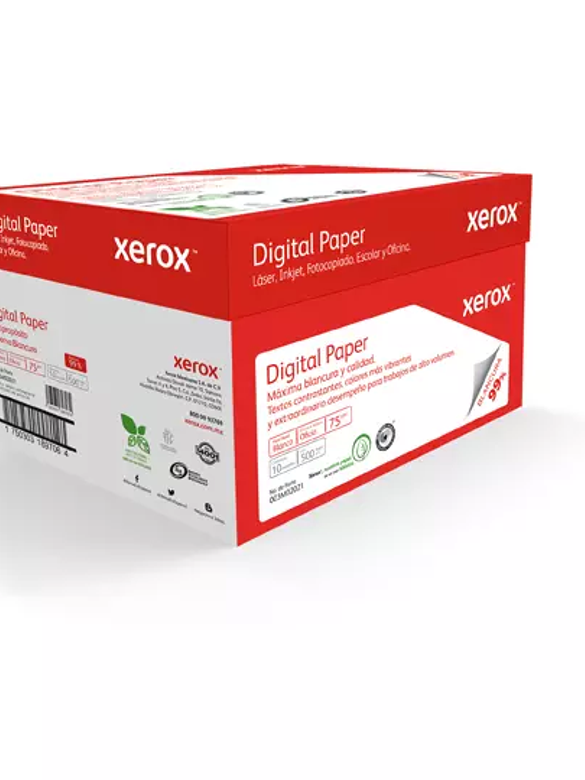 Caja de papel bond Rojo Xerox tamaño ofi 1