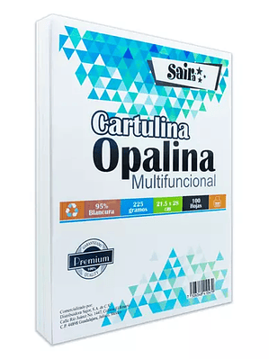 Paquete de cartulina opalina blancura 95