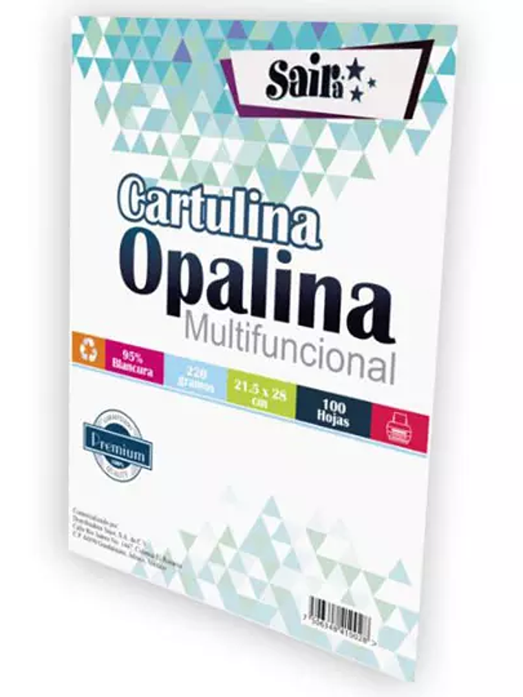 Paquete de cartulina opalina blancura 95 1
