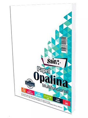 Paquete de papel opalina blancura 95% 12