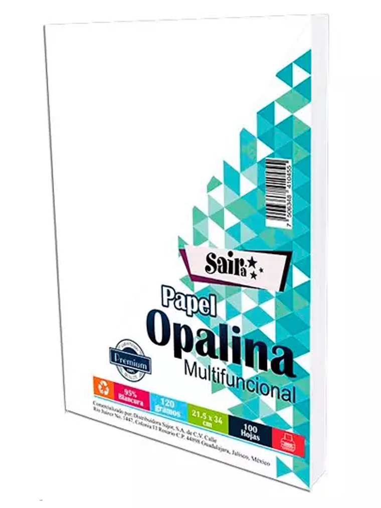 Paquete de papel opalina blancura 95% 12 1