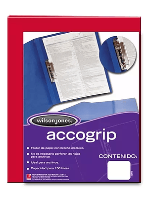 Folder accogrip carta ACCO color rojo co