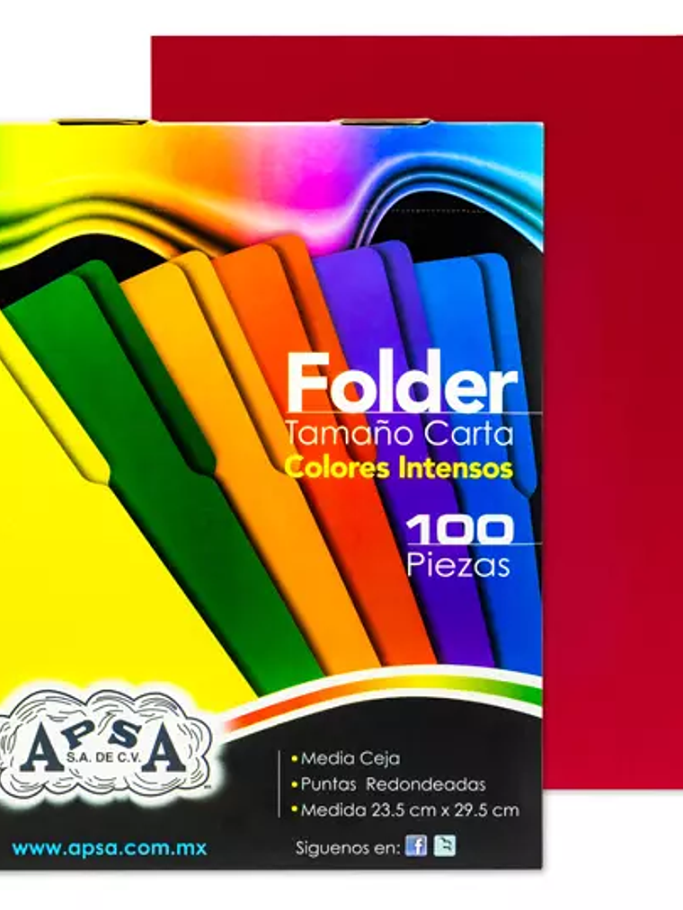 Folder rojo intenso APSA tamaño carta  , 1
