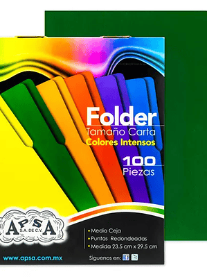 Folder verde intenso APSA tamaño carta