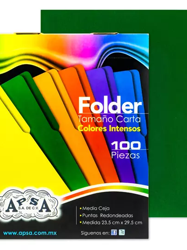 Folder verde intenso APSA tamaño carta 1