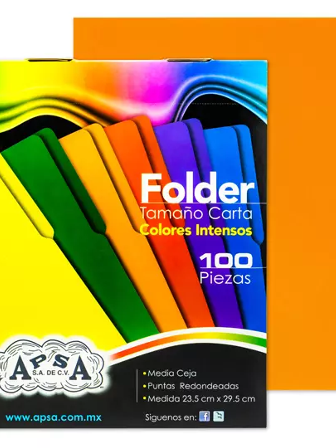 Folder naranja intenso APSA tamaño carta 1
