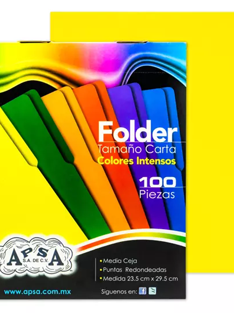 Folder amarillo intenso APSA tamaño cart 1