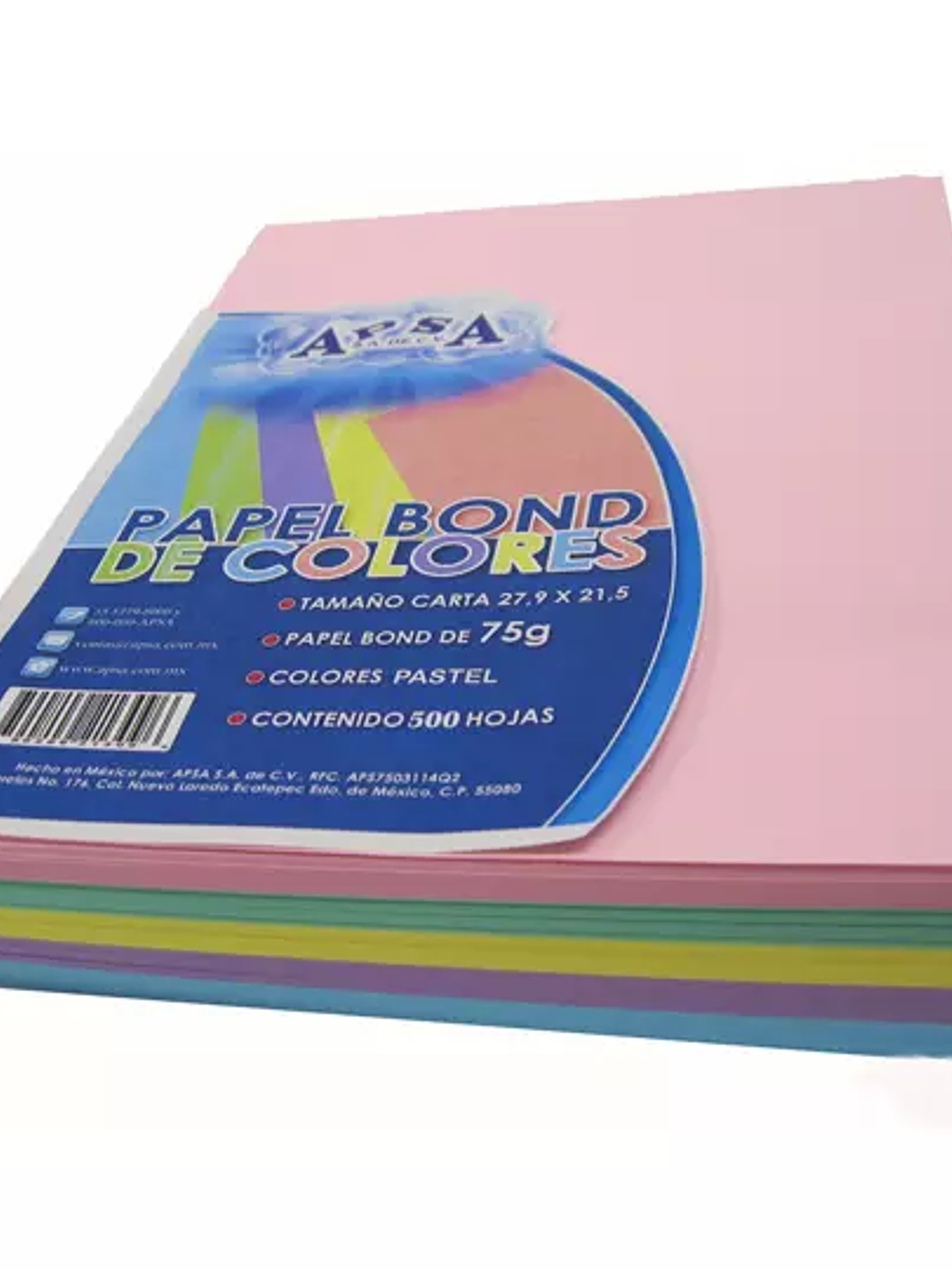 Hojas de color tamaño carta APSA colores 1