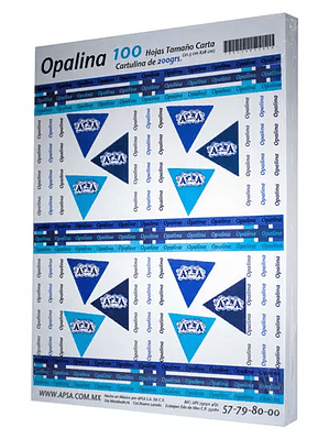 Papel opalina blanca 90% blancura APSA t