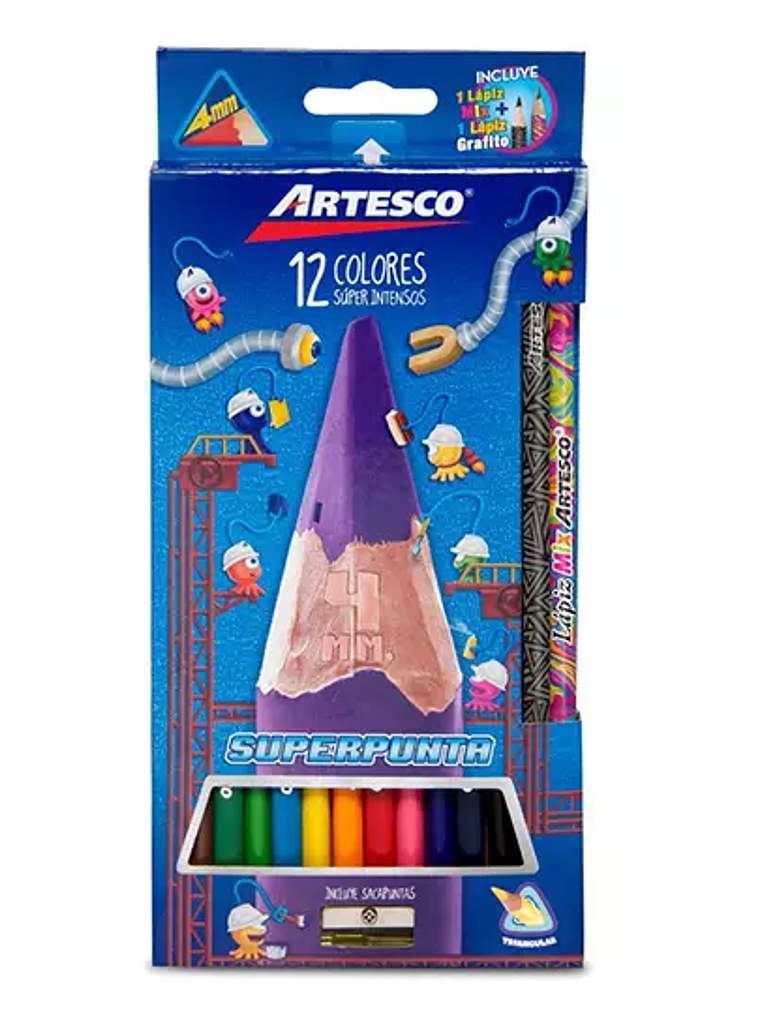 Colores triangulares Artesco largos caja 1