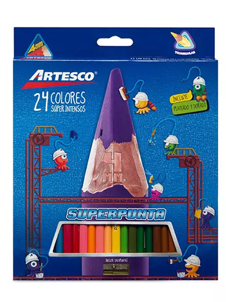 Colores triangulares Artesco largos caja 1