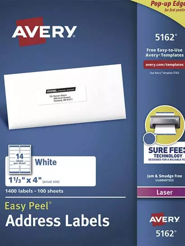 Etiqueta tecnología laser AVERY color bl 1