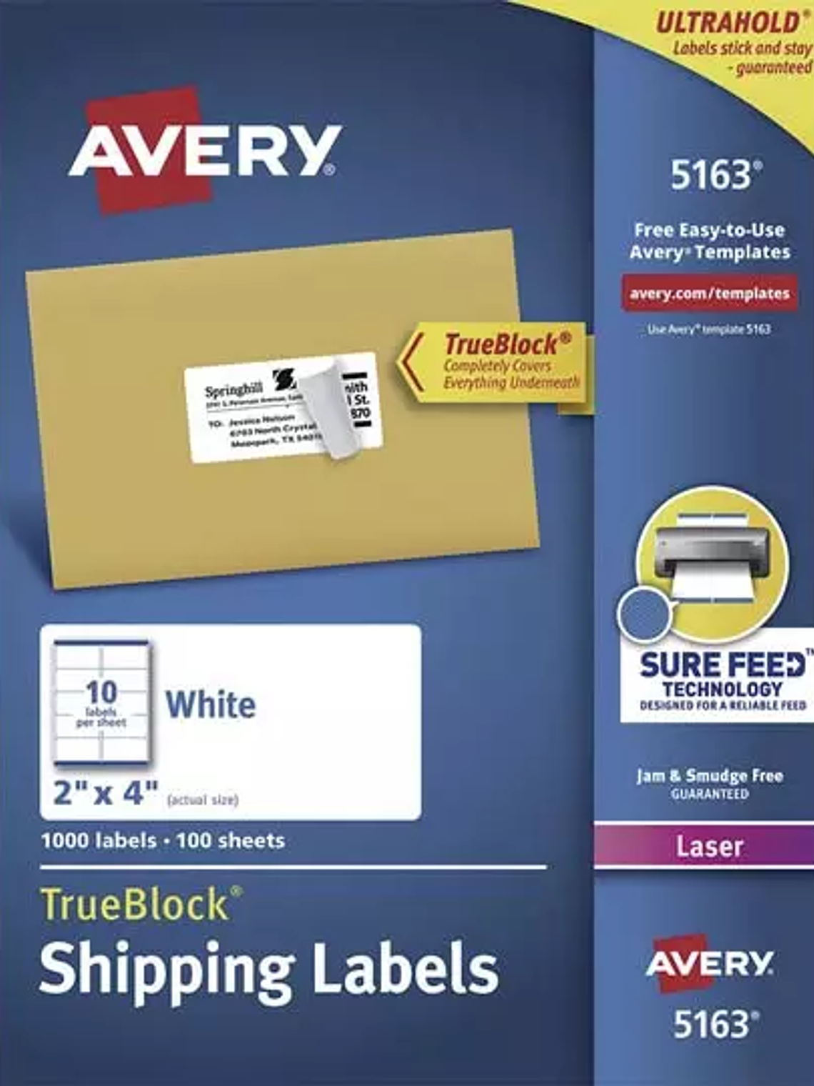 Etiqueta tecnología laser AVERY color bl 1