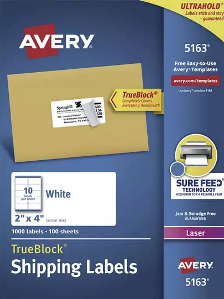 Etiqueta tecnología laser AVERY color bl 1