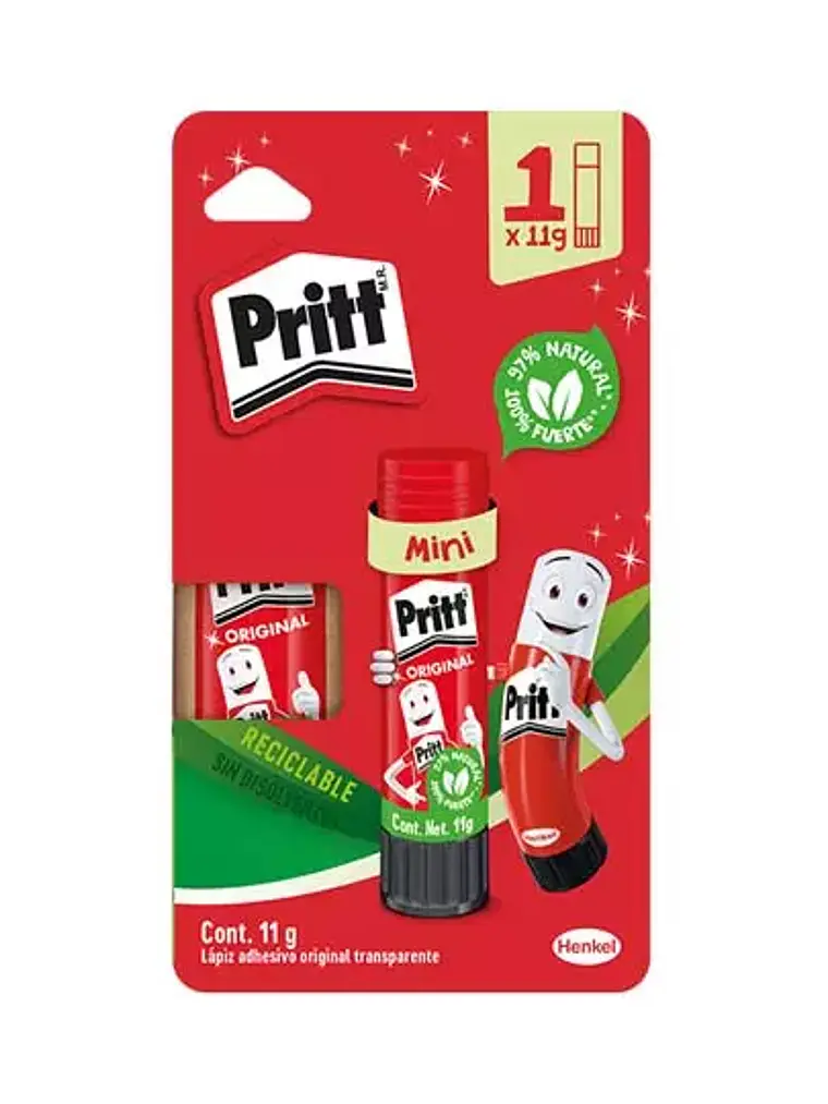 Lápiz adhesivo Pritt en barra de 11 grs 1