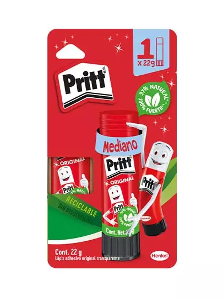 Lápiz adhesivo Pritt en barra de 22 grs 1