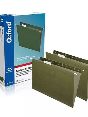 Folder colgante Oxford oficio color verd
