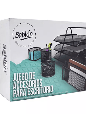 Juego de escritorio Sablón malla metálic