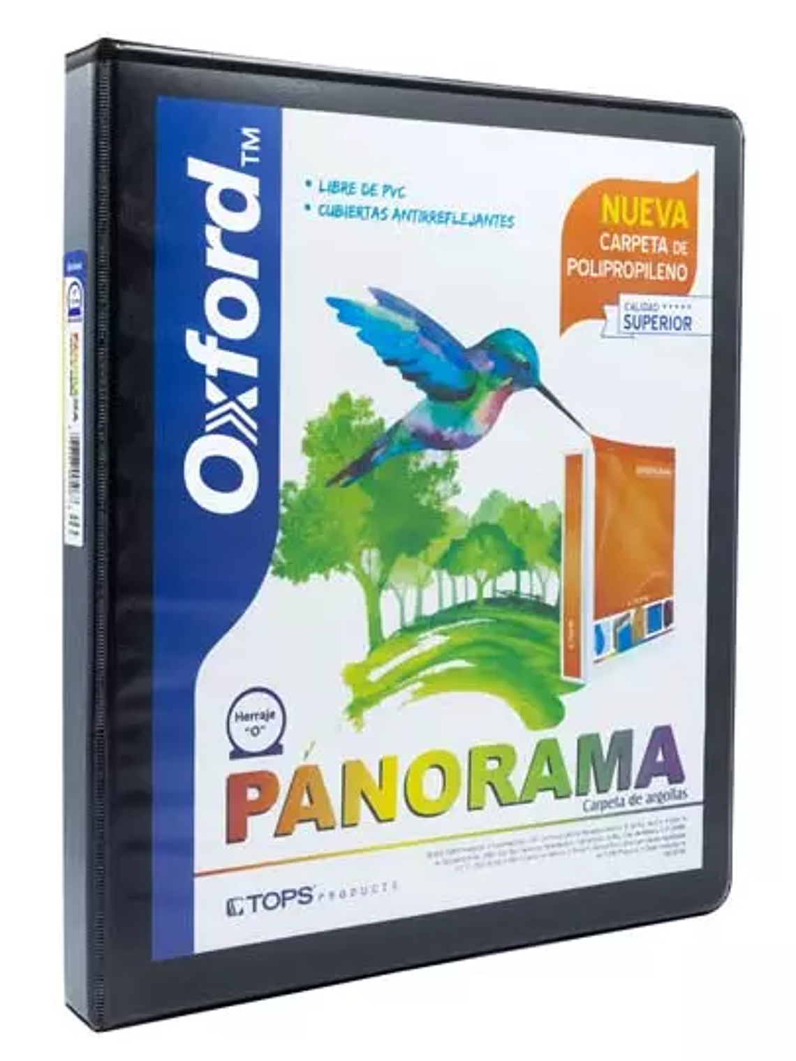 Carpeta panorámica Oxford carta negra he 1