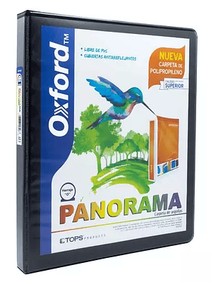 Carpeta panorámica Oxford carta negra he