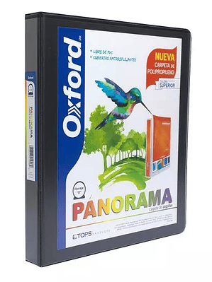 Carpeta panorámica Oxford carta negra he