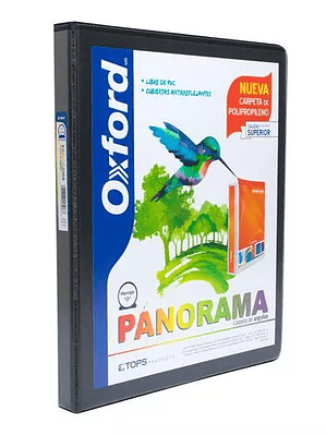 Carpeta panorámica Oxford carta negra he