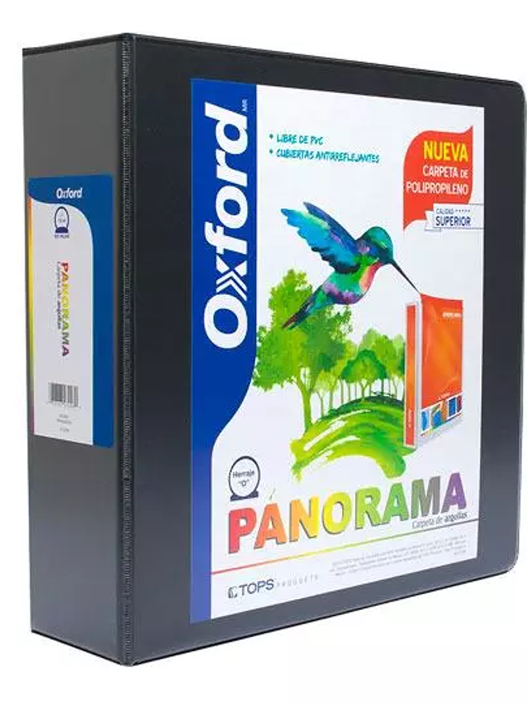 Carpeta panorámica Oxford carta negra he 1