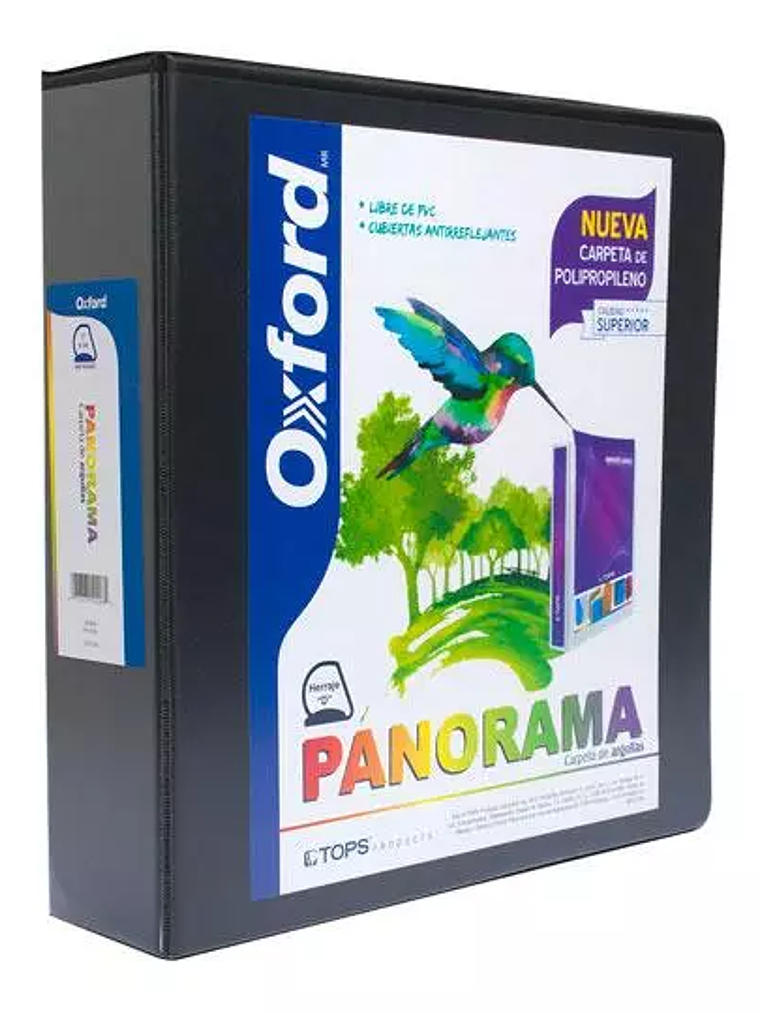 Carpeta panorámica Oxford carta negra he 1