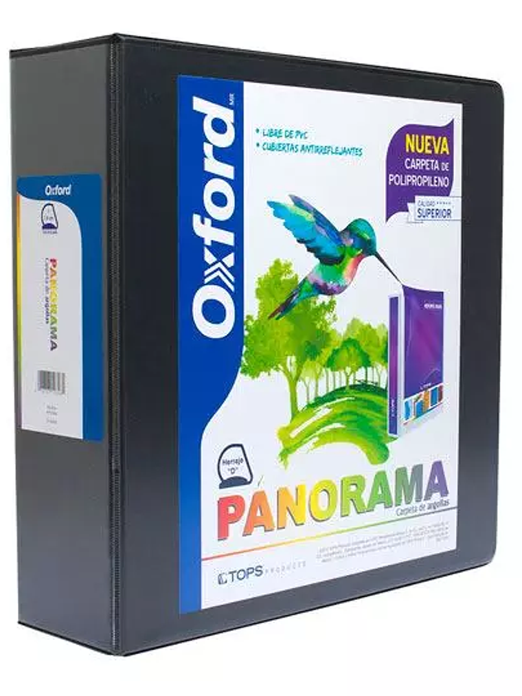 Carpeta panorámica Oxford carta negra he 1