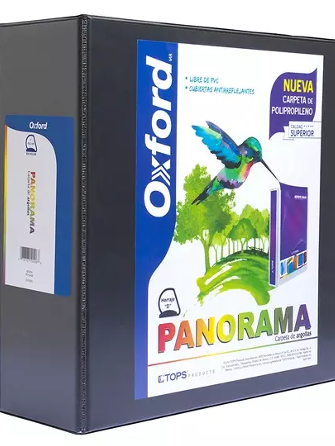 Carpeta panorámica Oxford carta negra he 1