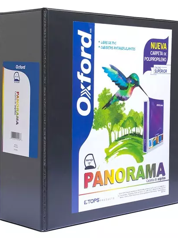 Carpeta panorámica Oxford carta negra he 1