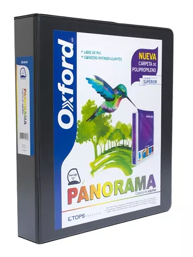 Carpeta panorámica Oxford carta negra he 1