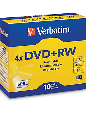 Disco Verbatim DVD+RW 4x 4.7GB con 10
