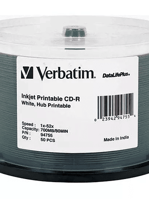 Disco Verbatim CD-R 80min 700MB dl+ 52x