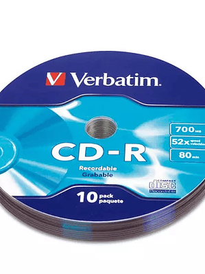 Disco Verbatim CD-R 52x 700MB torre 10 p