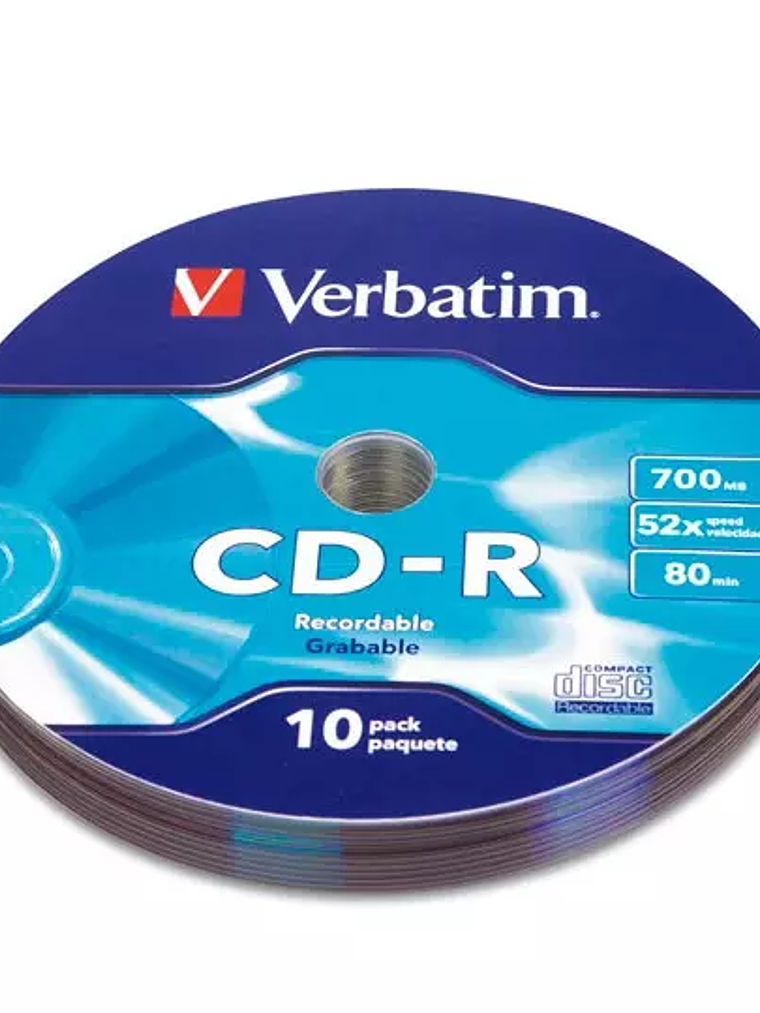 Disco Verbatim CD-R 52x 700MB torre 10 p 1