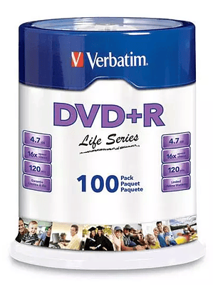 Disco Verbatim DVD+R life series 16x 100