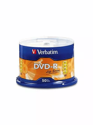 Disco Verbatim DVD-R 16x con 50 piezas.