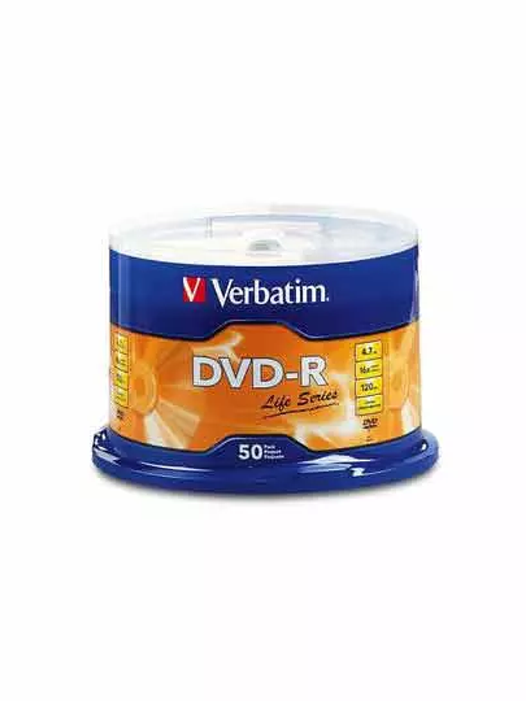 Disco Verbatim DVD-R 16x con 50 piezas. 1